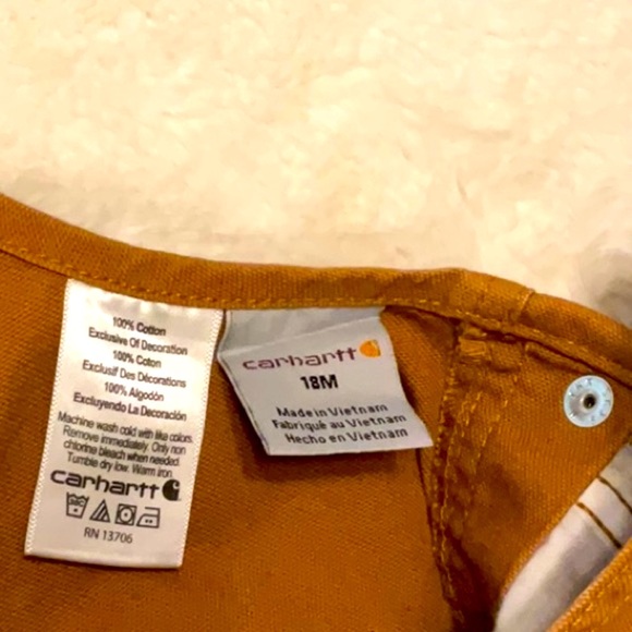 Carhartt Brown Canvas Overalls for Kids 18mo - Picture 3 of 6